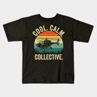 Cool Calm Collective Funny Helicopter Pilot Kids T-Shirt
